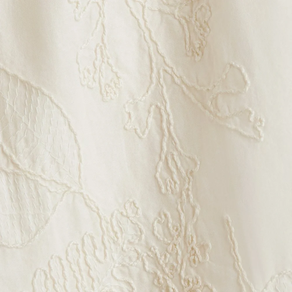 H&M Embroidered Drawstring Pants, Cream, Size M - Picture 6 of 7